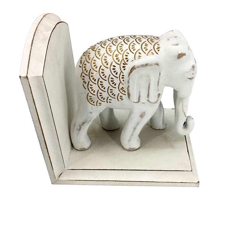 Original Arts & Gift Elephant Shape Book Ends Onyx Marble in Multi-Colors Natural Stone Bookends for Floor Tile Countertop Usage