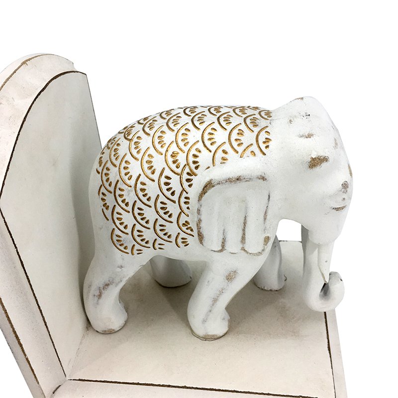Original Arts & Gift Elephant Shape Book Ends Onyx Marble in Multi-Colors Natural Stone Bookends for Floor Tile Countertop Usage