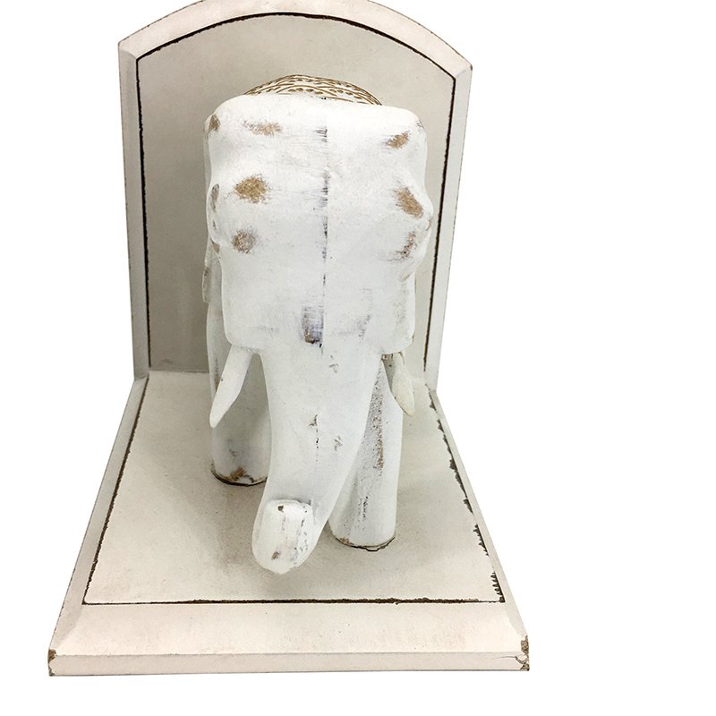 Original Arts & Gift Elephant Shape Book Ends Onyx Marble in Multi-Colors Natural Stone Bookends for Floor Tile Countertop Usage