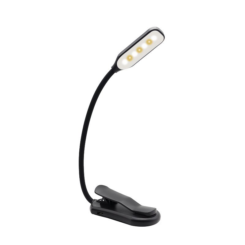 Led Reading Rechargeable 2024 Usb Portable Book Lights Clip Flexible Plastic Small Mini In Bed Night Book Lamp