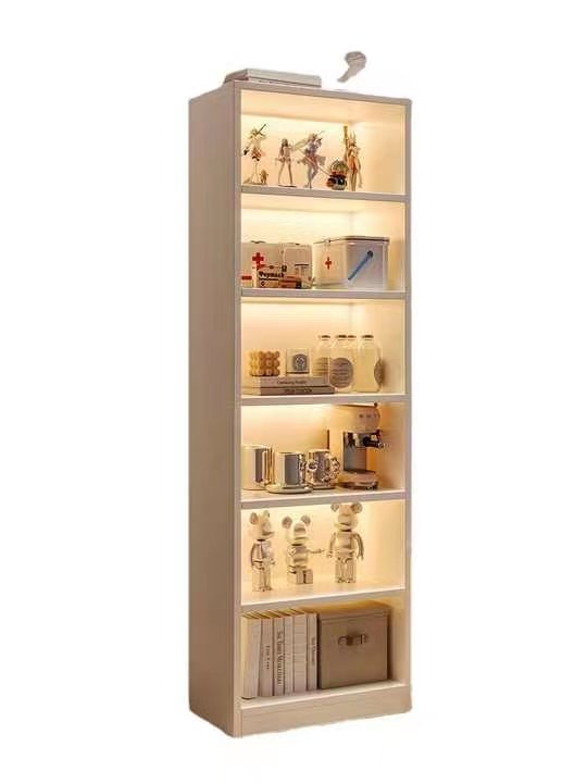 Living Room Modern Simple LED Light Decorative Shelving Book Storage Rack Multi-layer Book Storage Rack Shelf
