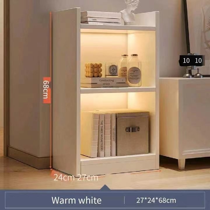 Living Room Modern Simple LED Light Decorative Shelving Book Storage Rack Multi-layer Book Storage Rack Shelf