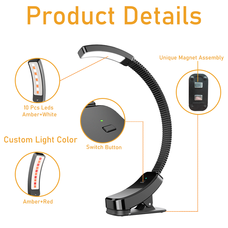 New Design Magnet Adhesion Book Light Maintenance Auxiliary Lighting led Car reading book light