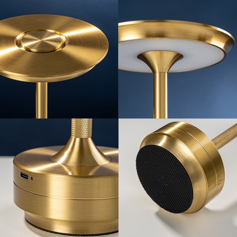 JAIYI Nordic Retro USB Charging Touch Dimming Aluminum LED Light Restaurant Bar Cordless Battery Gold Table Light