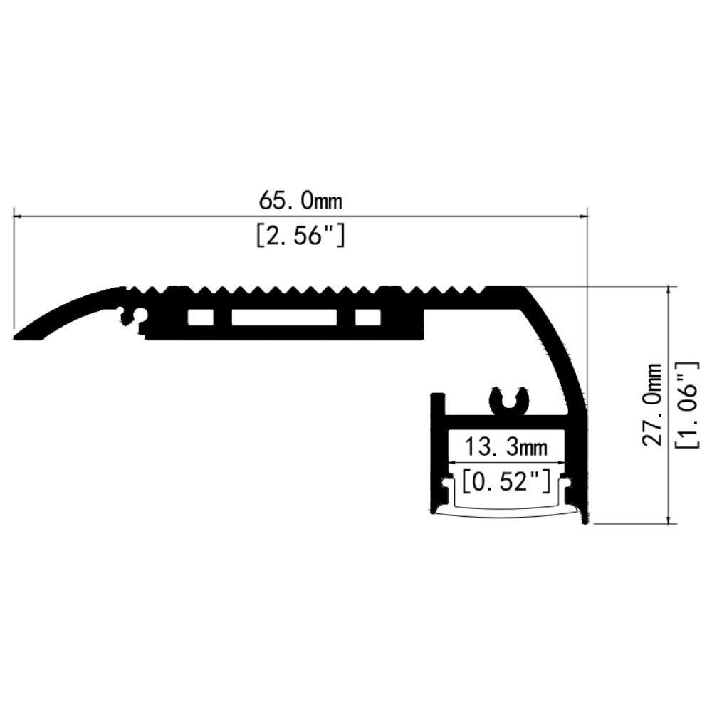 65mm * 28mm Linear light aluminium channel profile Surfaced mounted housing led light Extrusion