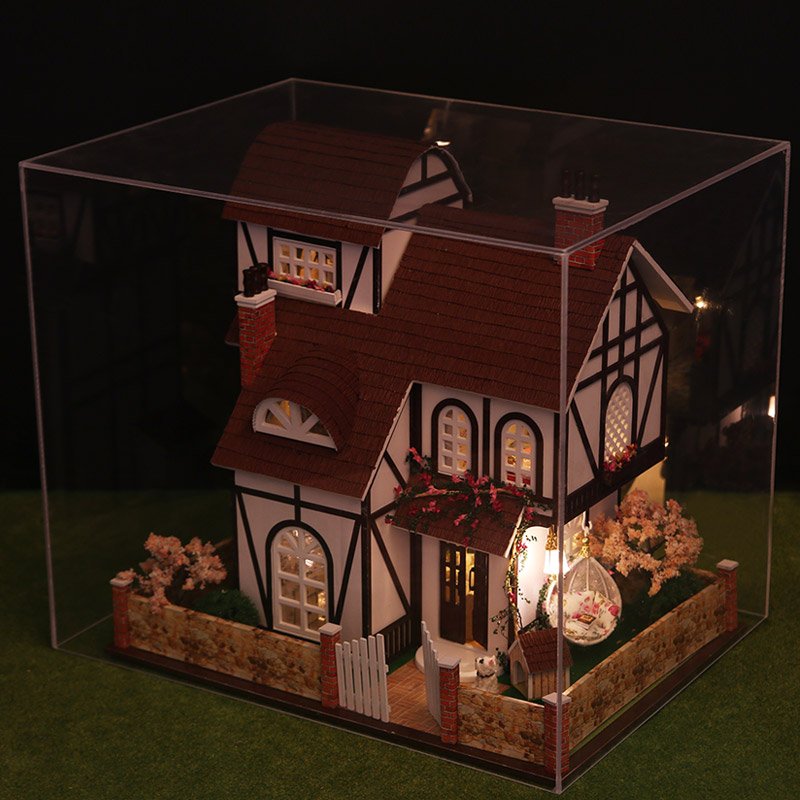 IIECREATE Puzzle 3D Educational Toy K-013 Flower Town Wooden Dollhouse Miniature Kit