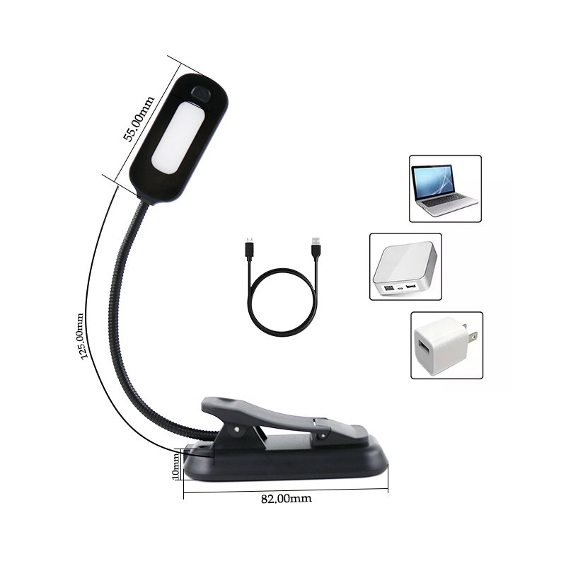 Rechargeable Reading Lights For Books In Bed With 3 Colors Led Book Reading Light With Clip On