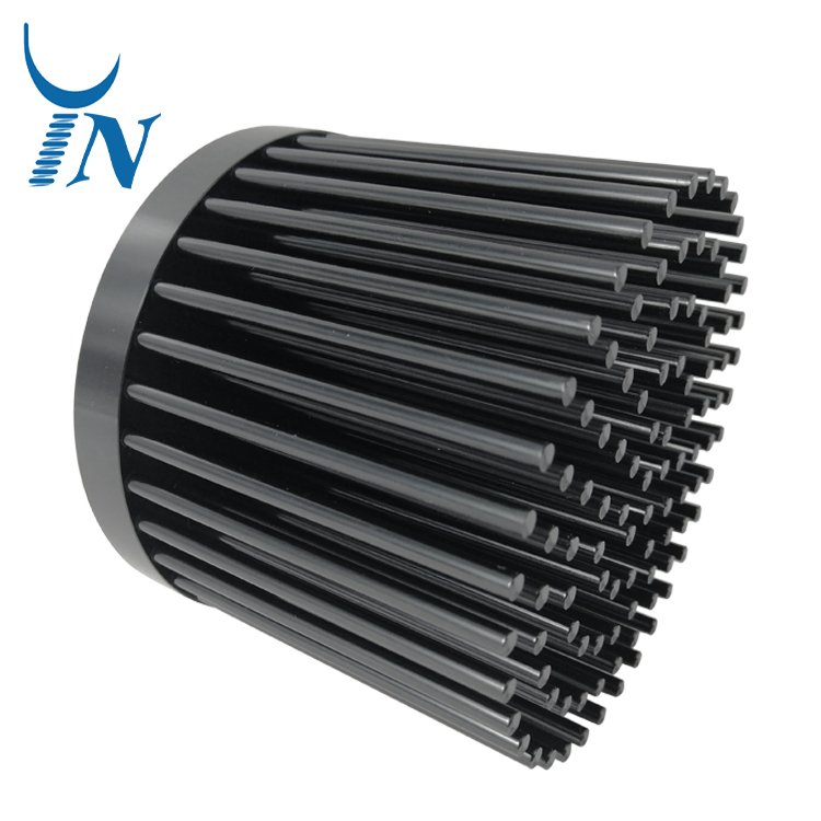 Aluminum Stamping Pin Fin Cold Forging Heat sink Anodizing Surface Treatment Cylindrical Cold Forged LED Light Heat Sink