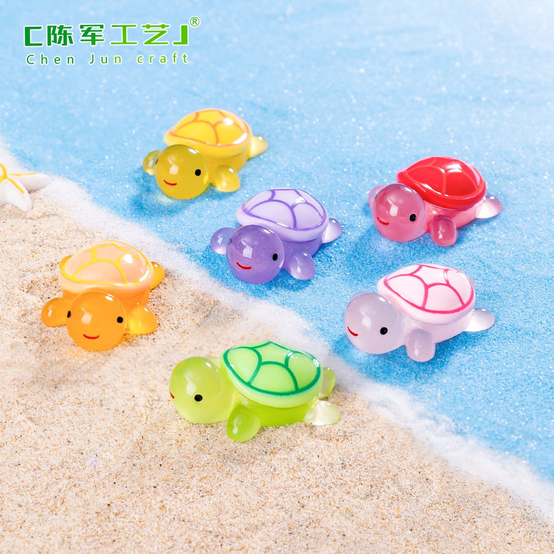 Cheapest New Animals Cabochons Resin Charms Cute diy luminous Cartoon Flat backs Noctilucence Tortoise Crafts Accessories