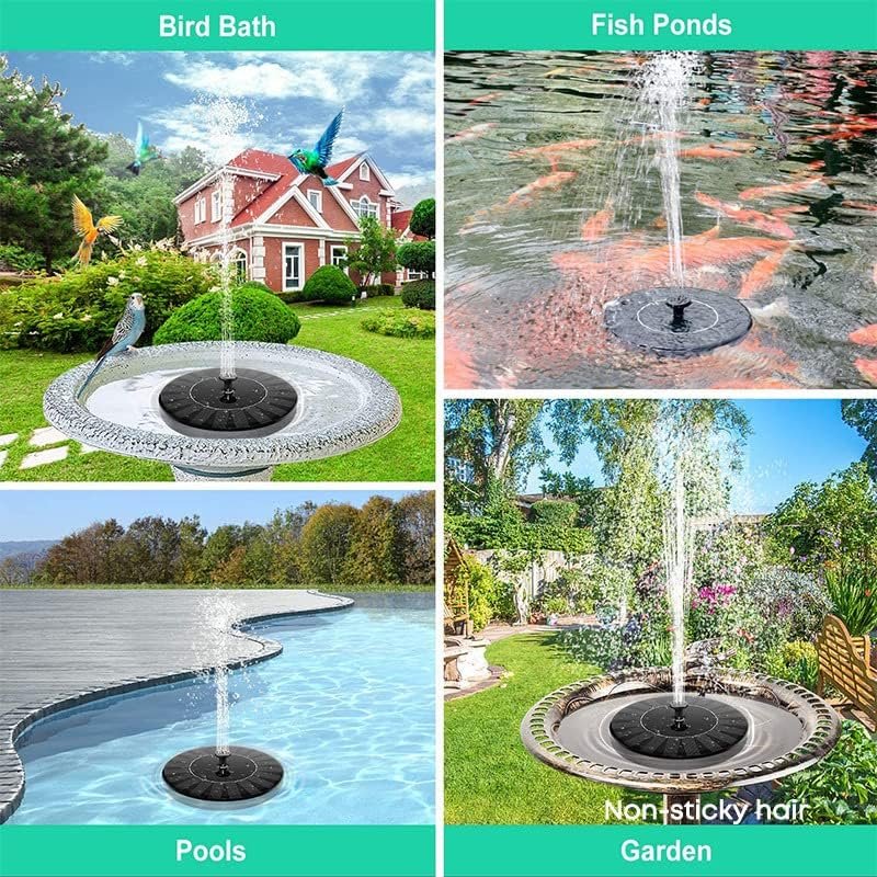 TSINYE Solar Power Bird Bath Fountain Floating Outdoor Pool Water Fountain Pump Solar Fountain for Garden Fish Tank Aquarium