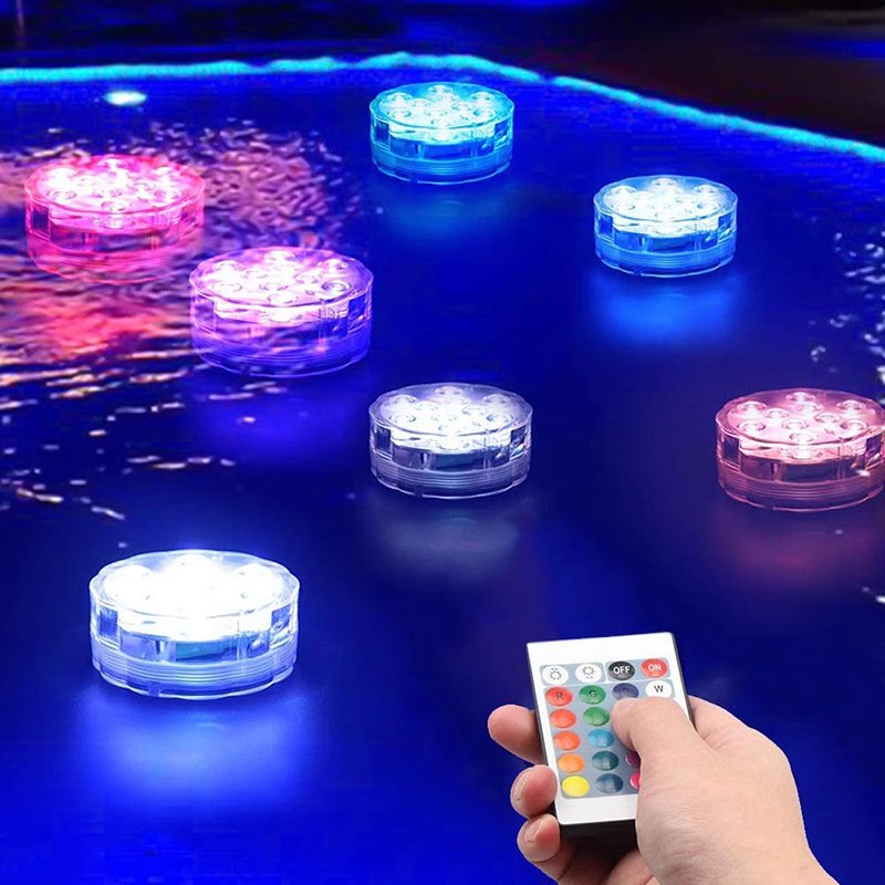 24-key remote control LED knob underwater light Aquarium fish tank underwater decoration candle light colorful plum dive light