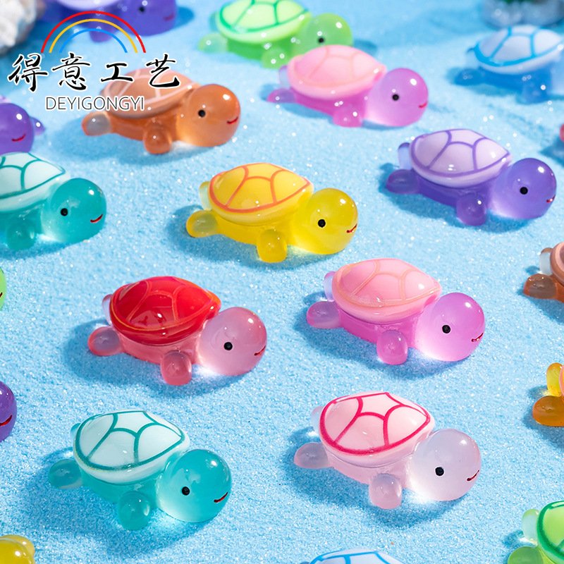 T1164 Micro landscape cartoon cute night light big turtle DIY decoration accessories aquarium fish tank small ornaments