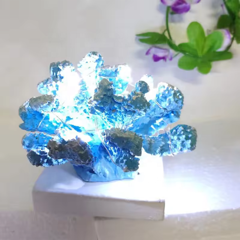 Resin Aquarium Coral With LED Light Coral Ornament Crafts For Other Home Decoration