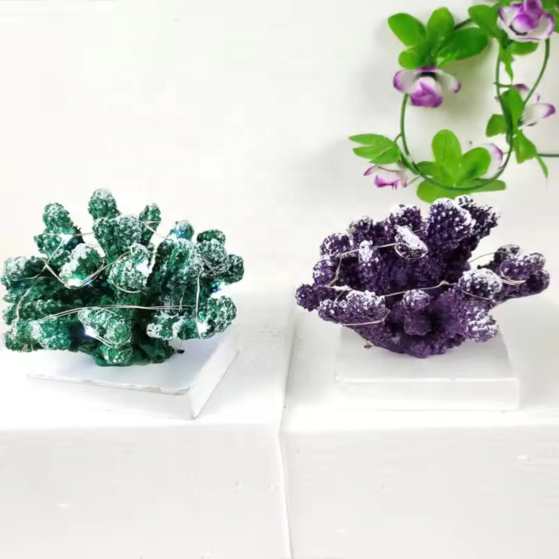 Resin Aquarium Coral With LED Light Coral Ornament Crafts For Other Home Decoration