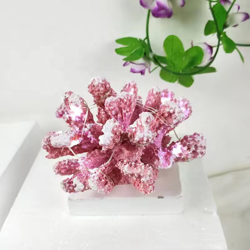 Resin Aquarium Coral With LED Light Coral Ornament Crafts For Other Home Decoration