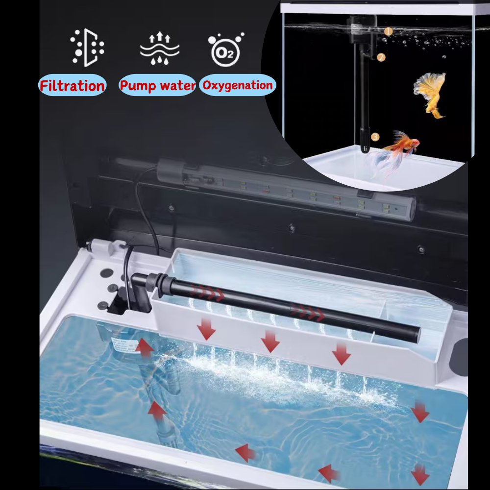 Home Aquarium Fish Tank Self Cleaning Betta Fish Tank With Lights Filter Water Pump