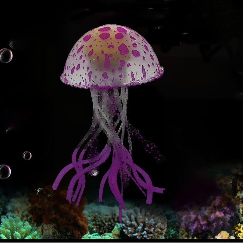 Aquarium landscaping Fish Tank Ornaments Eco-Friendly Glowing Effect Silicone Floating Simulation Artificial Jellyfish