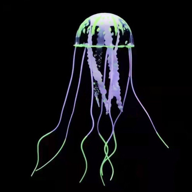 Aquarium landscaping Fish Tank Ornaments Eco-Friendly Glowing Effect Silicone Floating Simulation Artificial Jellyfish