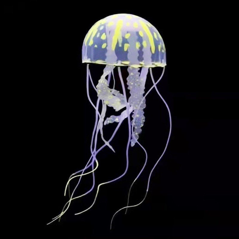 Aquarium landscaping Fish Tank Ornaments Eco-Friendly Glowing Effect Silicone Floating Simulation Artificial Jellyfish