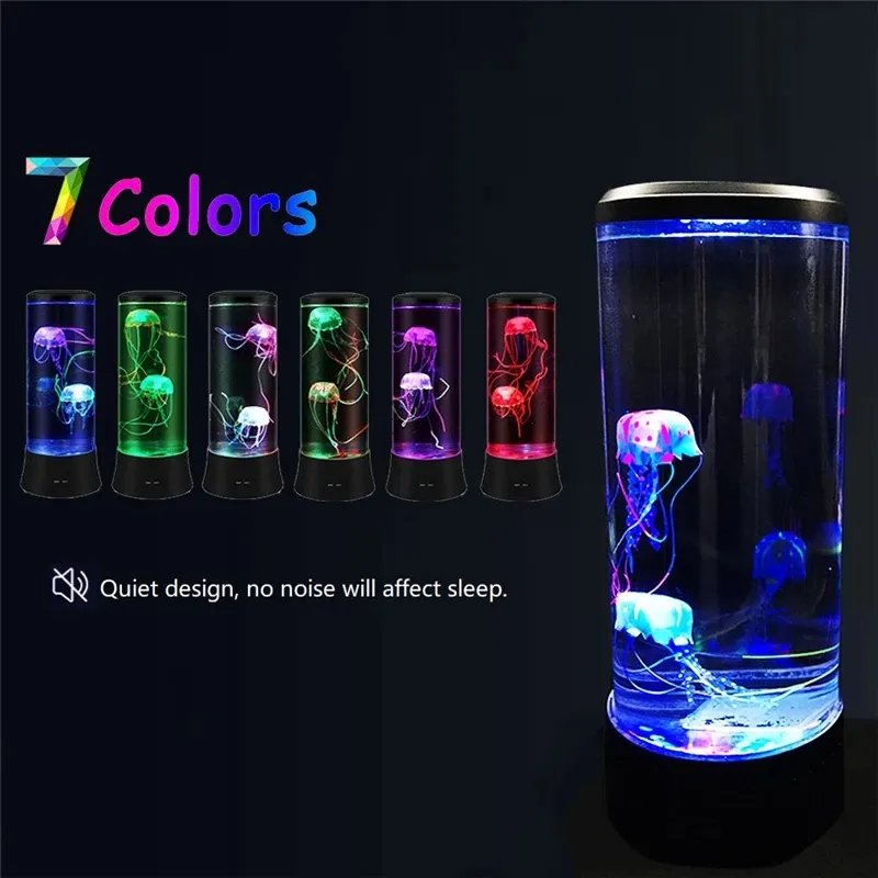 Xmas Smart Home Light Led Floating Jellyfish Remote Control Usb Power Decorative Colorful Night Lamp Tank For Kid Room