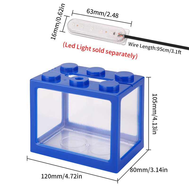Small aquarium HD acrylic table top fish tank office desktop home landscaping plastic building block Betta fishbowl