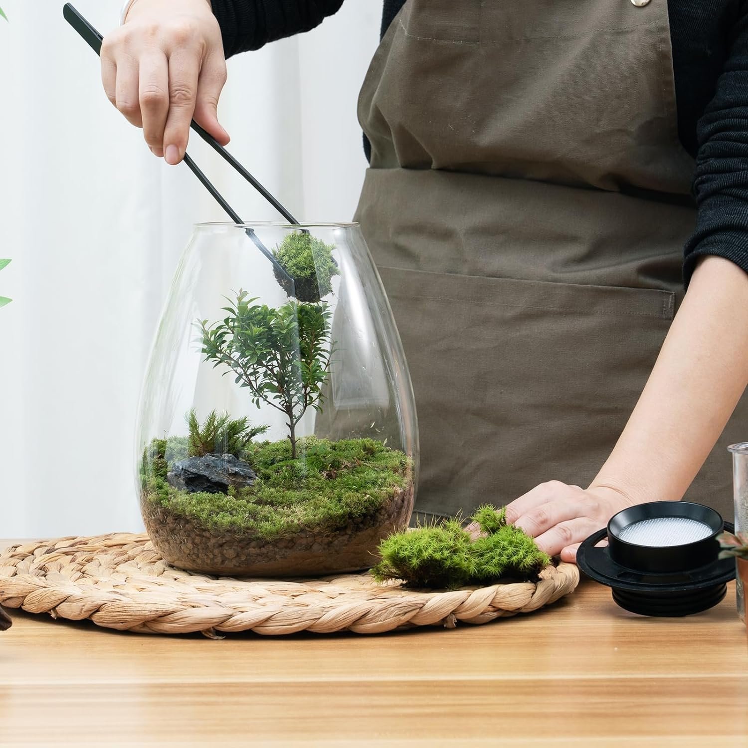 Promotion factory directly microlandschaft light glass plant terrarium USB water plant light moss bottle grow light