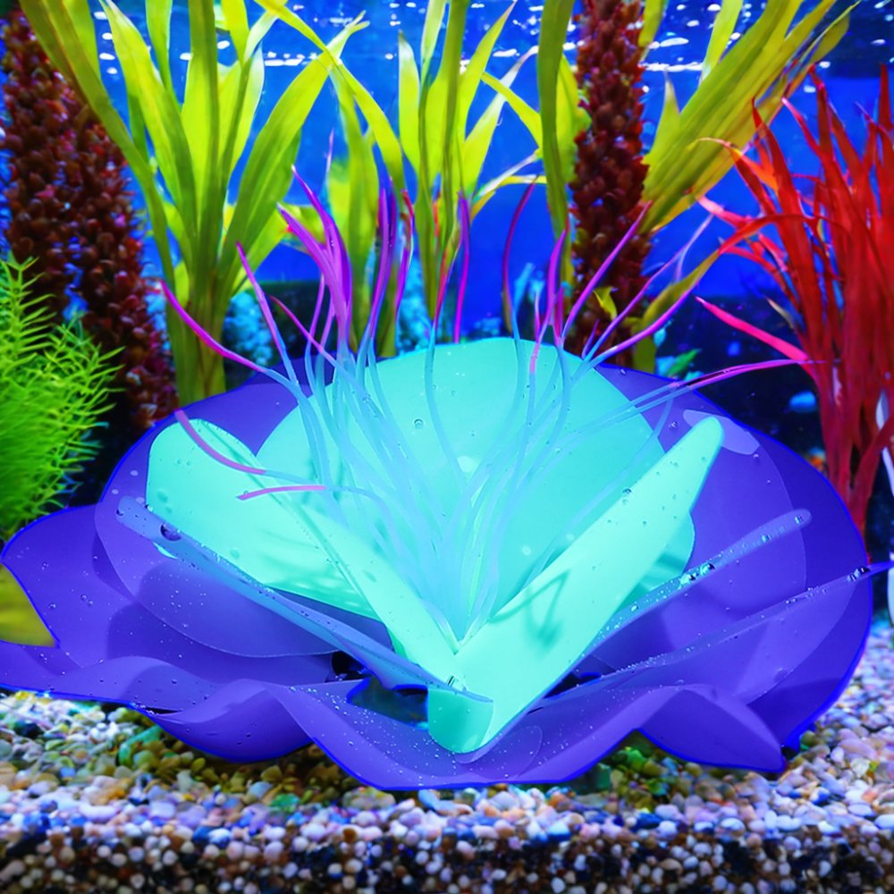 Fishbowl Ornaments Manufacturer wholesales custom betta toys goldfish toys artificial underwater jewelry lotus flower