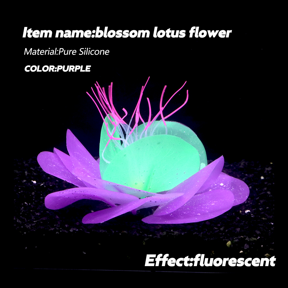 Fishbowl Ornaments Manufacturer wholesales custom betta toys goldfish toys artificial underwater jewelry lotus flower