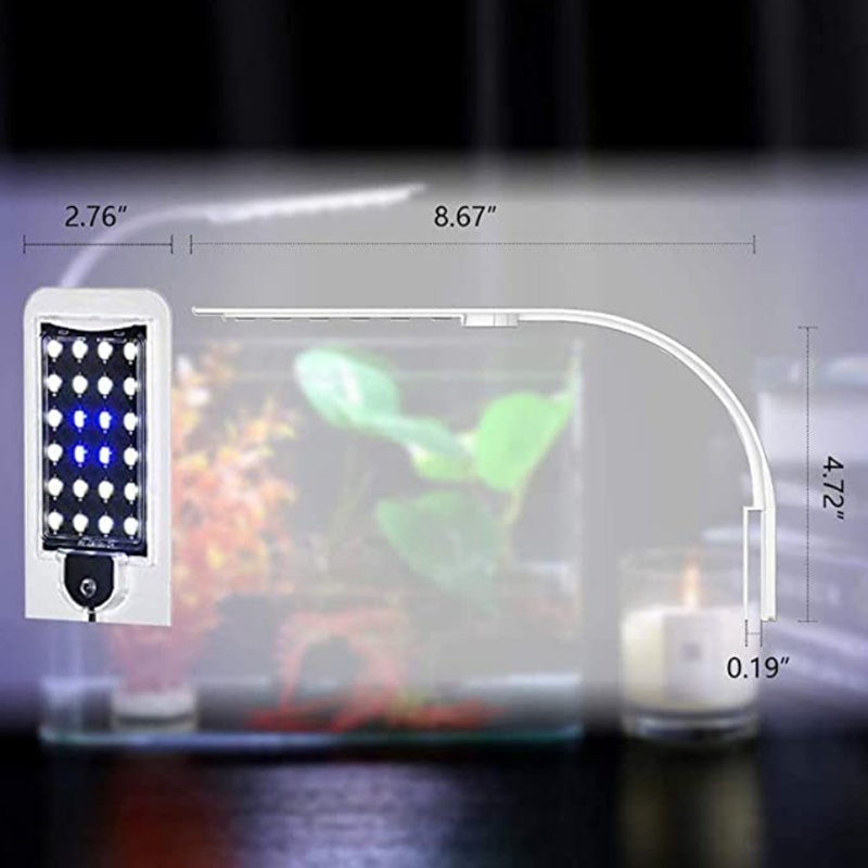 Jeneca 10W Super Slim Aquarium Fish Tank LED Light Clip Lamp Aquatic Plant Lighting X5