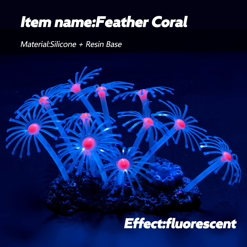 Wholesale Aquarium Accessories Luminous Artificial silicone Fish Tank Decorations Silicone coral