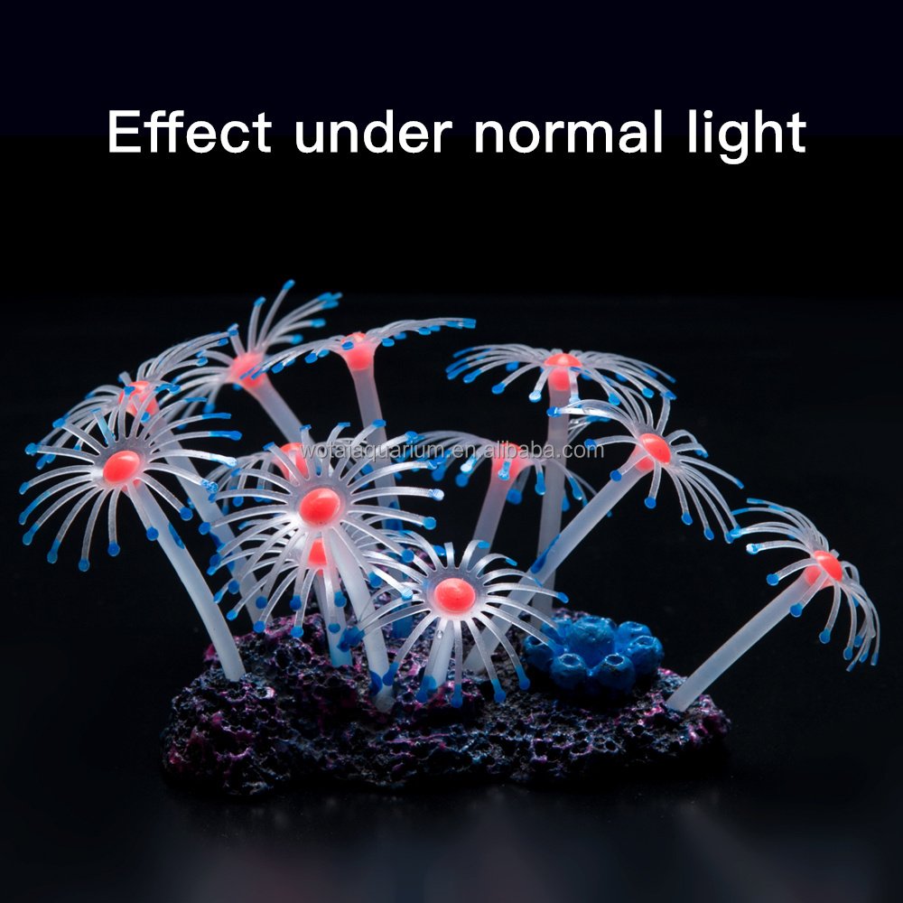 Wholesale Aquarium Accessories Luminous Artificial silicone Fish Tank Decorations Silicone coral