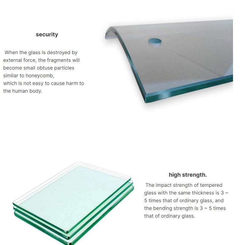 6mm 8mm 10mm 12mm Large Sheet Standard Size Hot Bent Clear Bending Curved Tempered Glass for Elevator Shower Door Partition