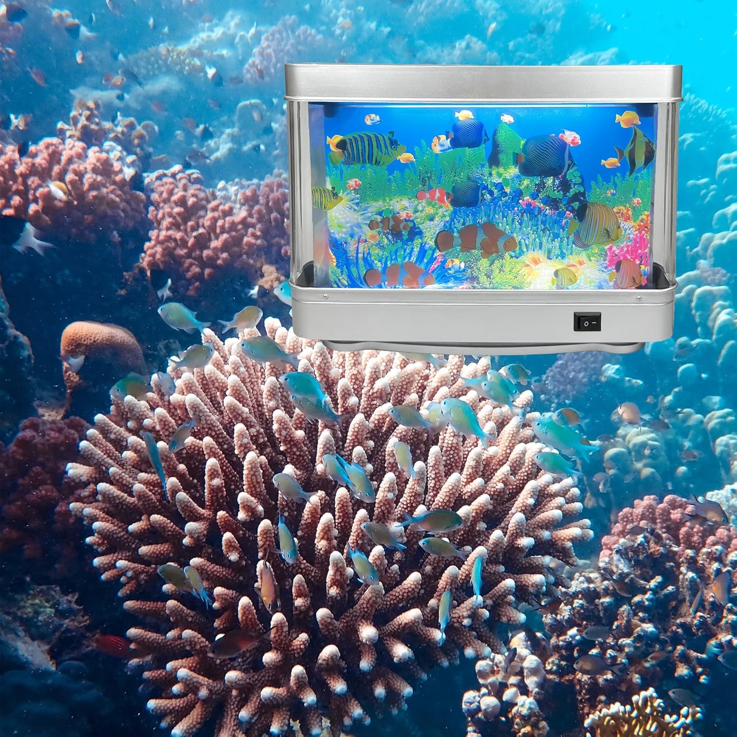 Artificial Fish Tank Decoration Mini Aquarium Tropical Fish Aquarium Decorative Lamp Aquarium Lights Virtual Ocean in Motion