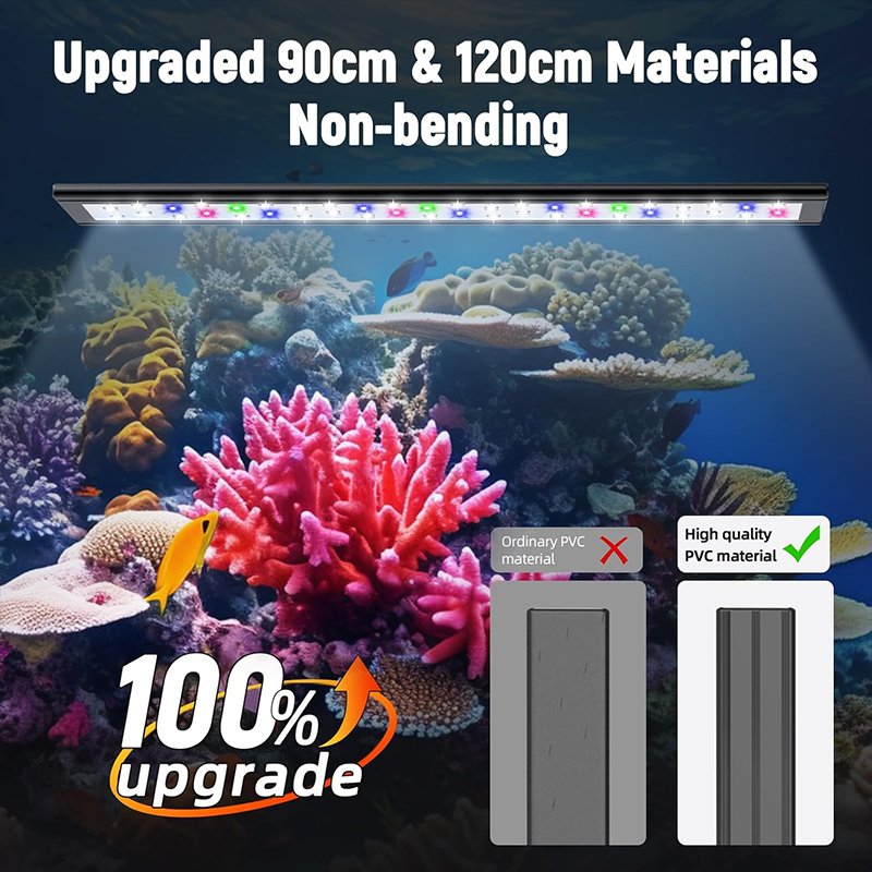 Full Spectrum Aquarium Lights for Fish Tank with Extendable Brackets, LED Aquarium Lamp Suitable for Freshwater Fish and Plants