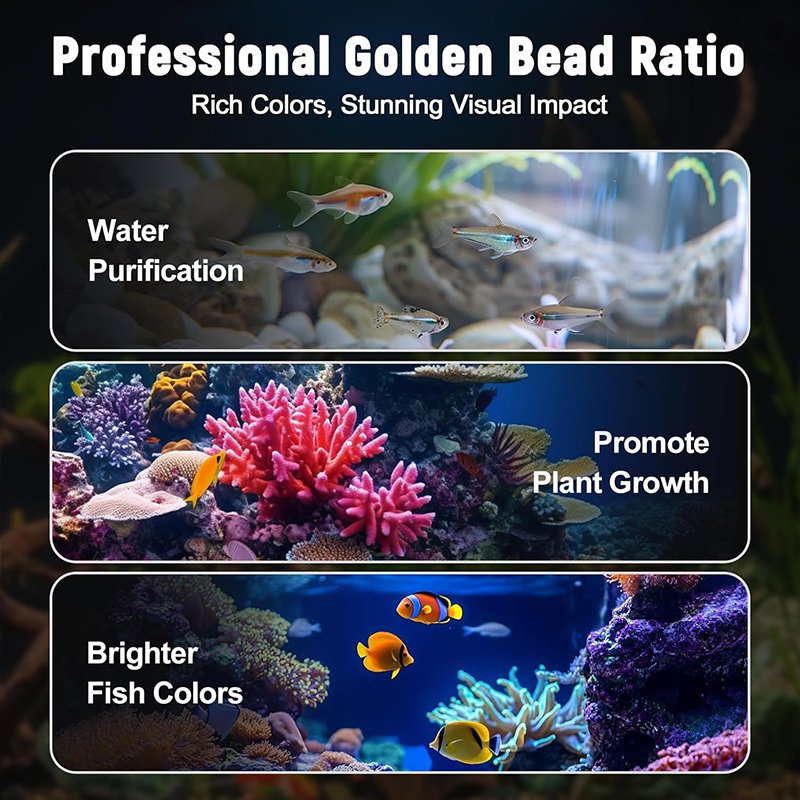 Full Spectrum Aquarium Lights for Fish Tank with Extendable Brackets, LED Aquarium Lamp Suitable for Freshwater Fish and Plants