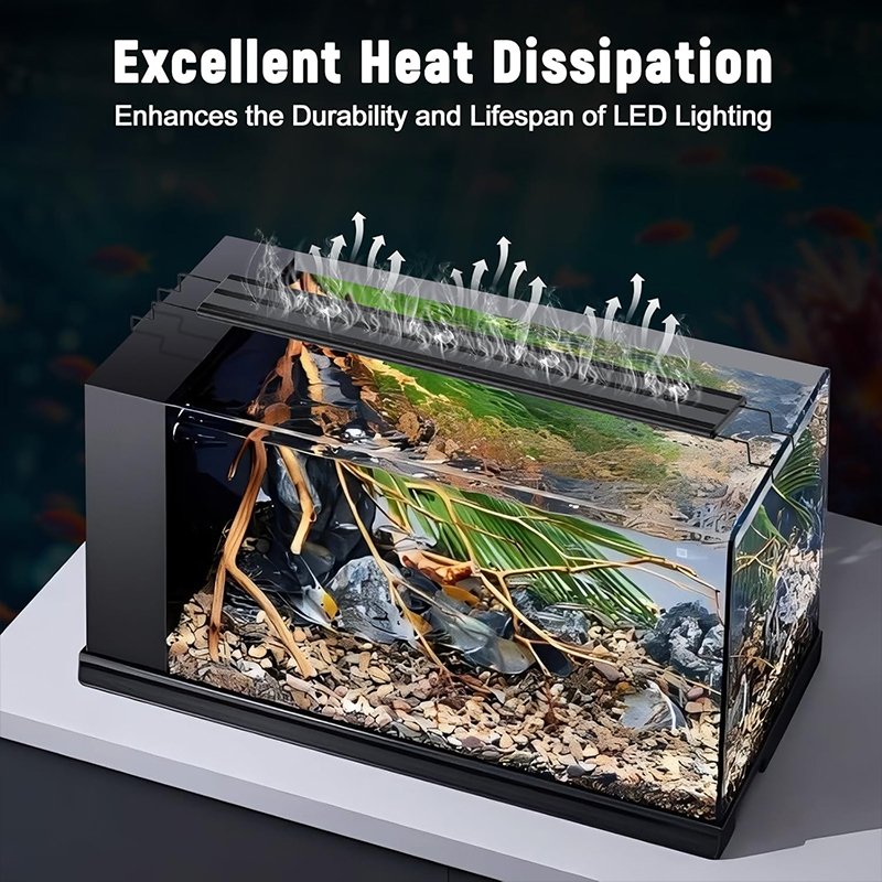 Full Spectrum Aquarium Lights for Fish Tank with Extendable Brackets, LED Aquarium Lamp Suitable for Freshwater Fish and Plants