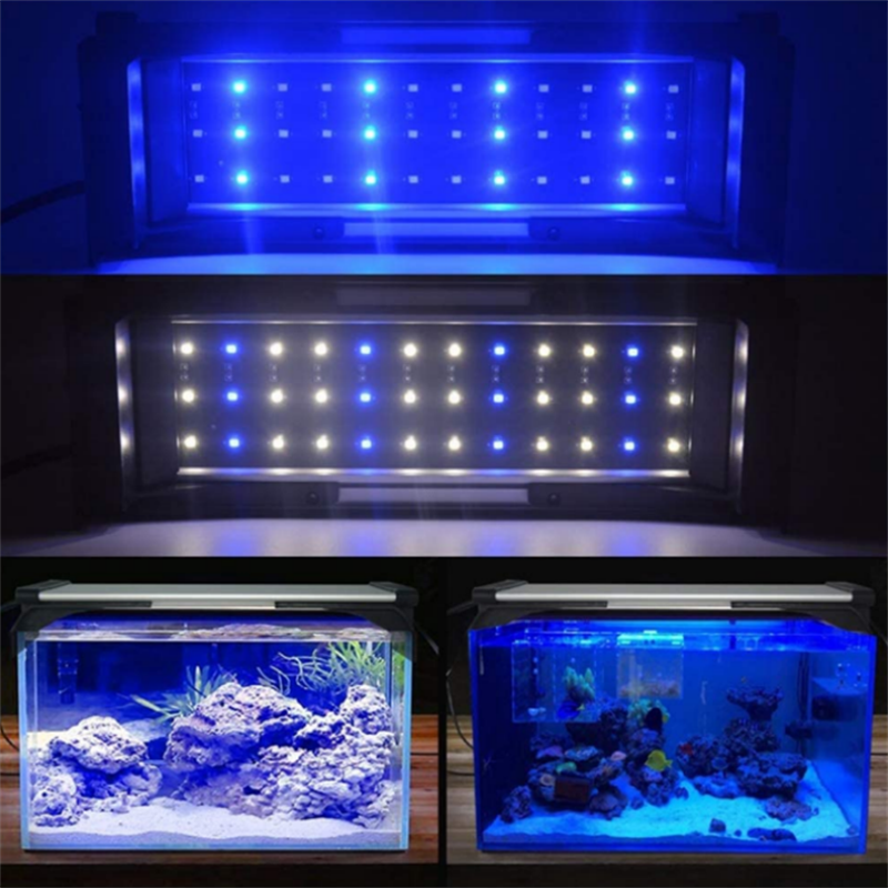 Extendable Design Dimmable LED Aquarium Lamps Fish Tank RGB SMD5050 Ultra-thin Adjustable LED Bracket Light
