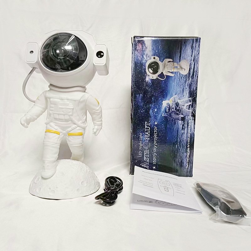 New moon astronaut Bluetooth audio moon starry sky projection lamp starry atmosphere tricolor nightlight