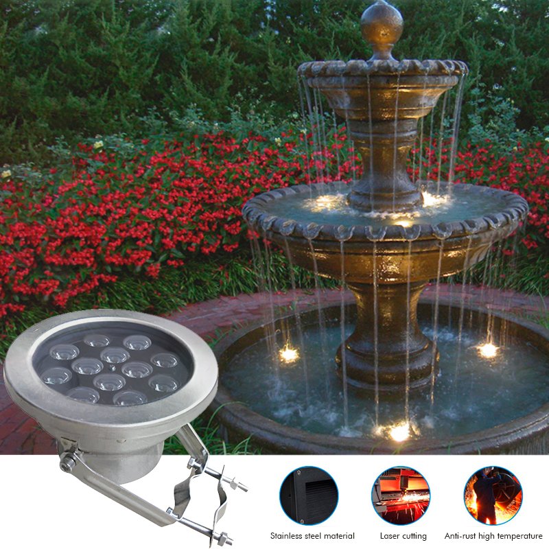 Dawn High lumen 12w 24w 36w led underwater light fish waterproof swimming pool pond lamps led aquarium light garden spot