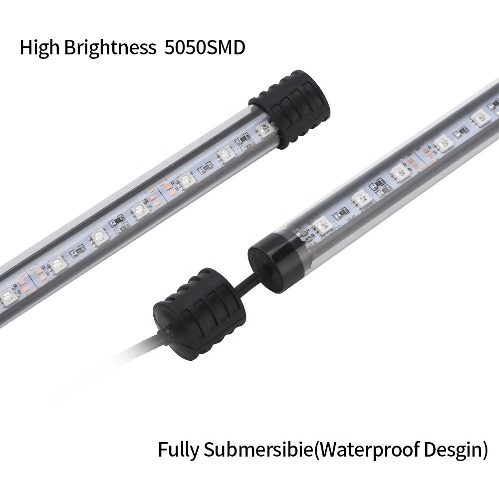 Quanlong submersible wrgb color changing T4 aquarium lamp fish tank waterproof led aquarium lighting with remote control