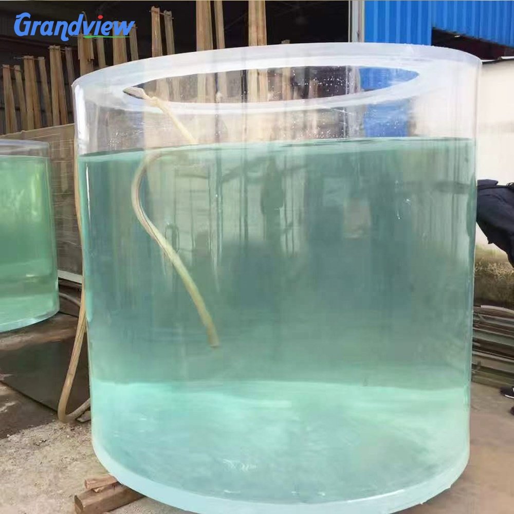 Factory supply clear cylinder outdoor acrylic aquarium 1.5m height