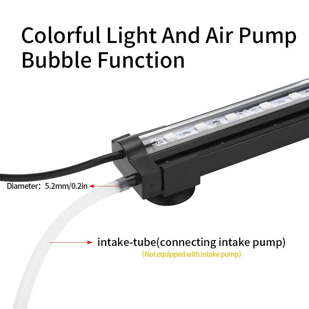 Quanlong color changing wifi aquarium led bubble light with air stone marine fish tank lamp wrgb aquarium accessories light led