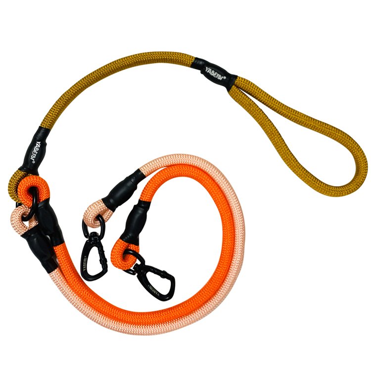 Multifunctional Nylon Running Rope Leash Clips Two Dog Leash For Two Dogs