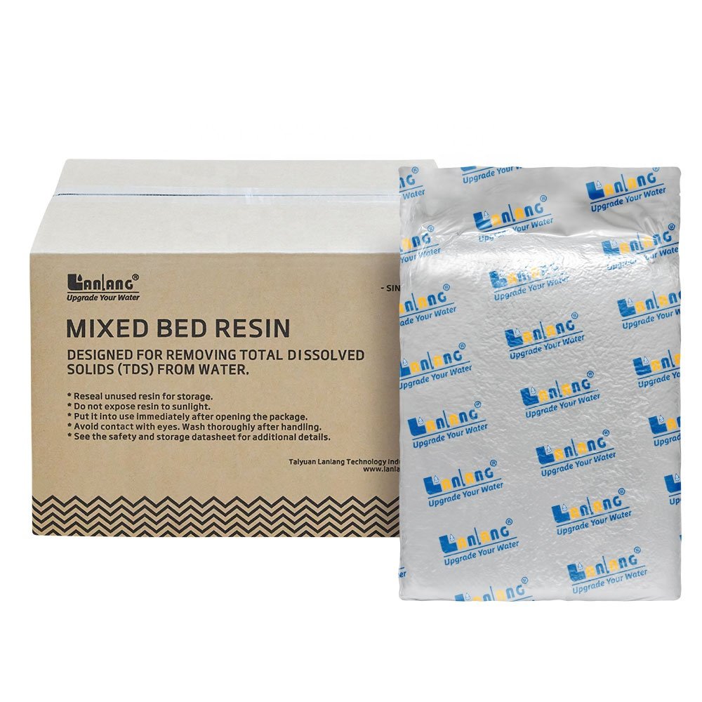 Lanlang spotless DI resin MB400 purolite solar panel cleaning aquarium EDM mixed bed resin 0 tds cation anion mixed bed resin