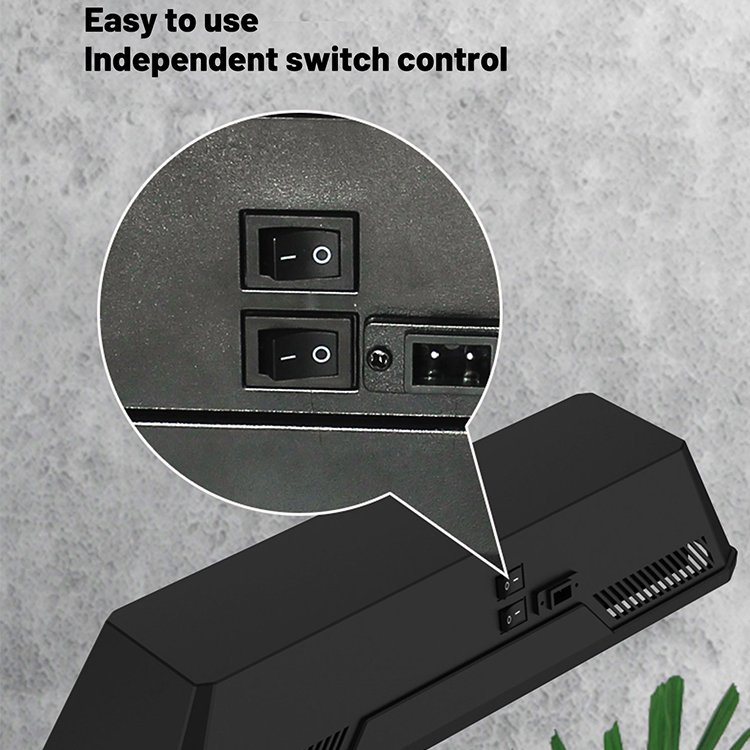 Ventilation Design Reptile UVB / Heating Bulb Support Customizable Dual Lamp Reptile Fixture for Terrariums and Aquariums