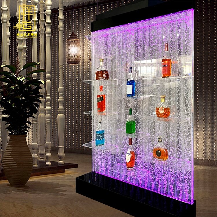 H200XW150cm Luxury water bubble displaying cupboard cabinet back bar wine rack plastic water bubble wall