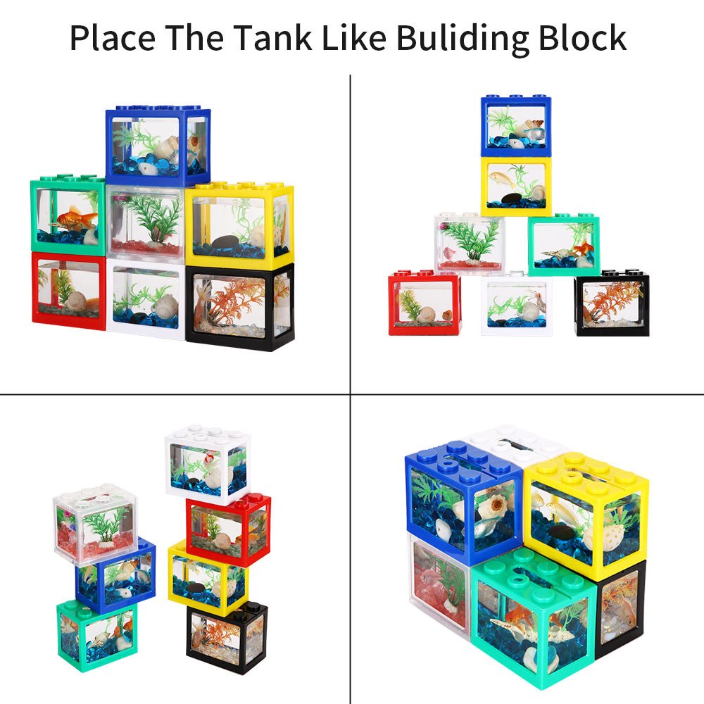Acrylic Mini Fish Desktop Mini Aquarium Bowl for Goldfish Aquarium Starter Kits with USB LED Light Small Betta Fish Tank