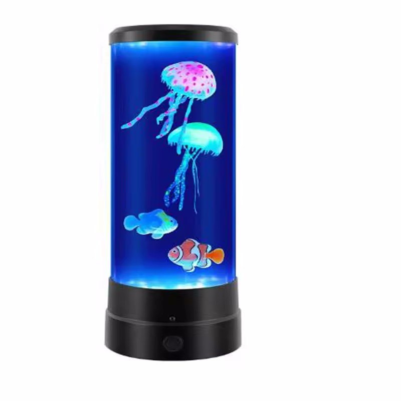Hot Sale Night Light Jellyfish Lamp Round Relaxing Mood Light LED Jellyfish Aquarium Lava Lamp with Remote Control