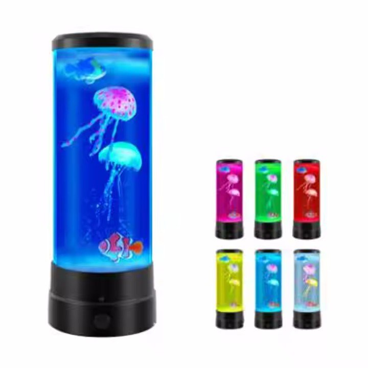 Hot Sale Night Light Jellyfish Lamp Round Relaxing Mood Light LED Jellyfish Aquarium Lava Lamp with Remote Control
