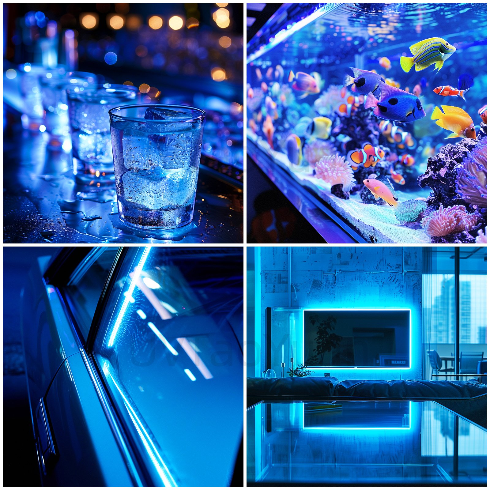 Ice Blue LED Strip Light 320 LEDs High Brightness Indoor Use Flexible LED Tape Lights for DIY Display Cabinet Backlight